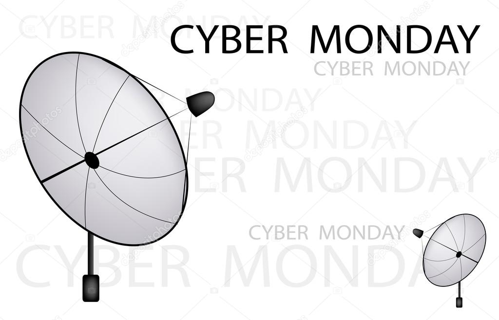 A Satellite Dish Sending A Cyber Monday Sign