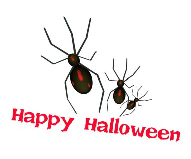 Cadılar Bayramın kutlu olsun kelime ile üç kötü örümcekler