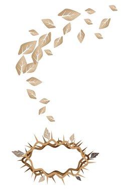 Dikenli bir taç düşen yaprakları kurutulur