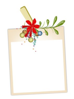 Clothesline üzerinde asılı ökseotu ile boş fotoğraf