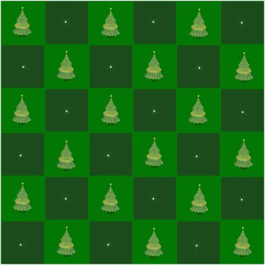 Yeşil ve koyu yeşil satranç tahtası Noel ağacı