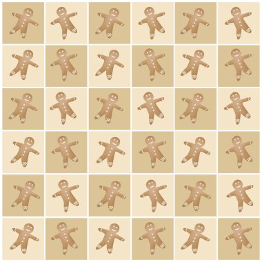 Zencefilli kurabiye adam kahverengi ve hafif kahverengi satranç tahtası