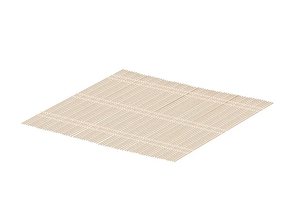 Tapis de bambou brun sur fond blanc — Image vectorielle