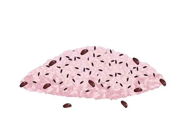 Sekihan o arroz hervido con frijoles rojos — Vector de stock