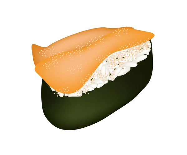 Delicioso sushi de erizo de mar aislado en blanco — Vector de stock