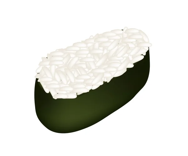 Arroz japonés Maki Sushi sobre fondo blanco — Vector de stock