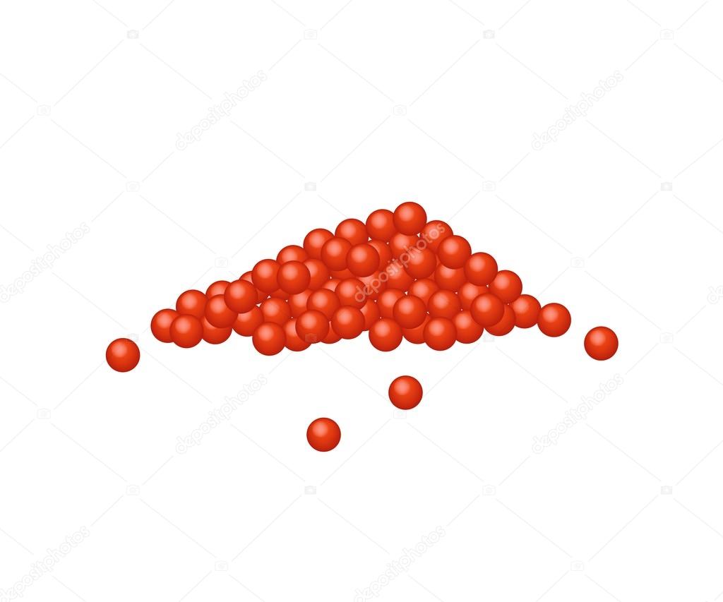 Red Caviar Salmon Roe on White Background