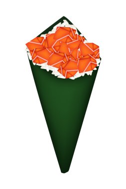 Temaki somon küp ya da somon el rulo suşi