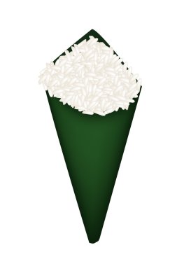 Temaki ya da el rulo suşi beyaz arka plan üzerinde