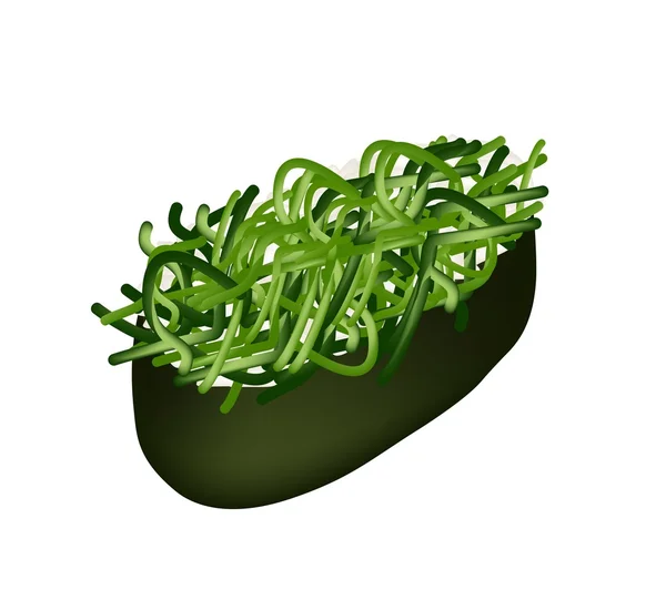 Chuka Wakame Sushi de ensalada de algas marinas en blanco — Archivo Imágenes Vectoriales