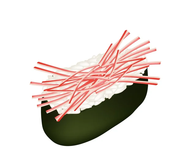 Kani Nigiri nebo kraby Stick Sushi na bílém pozadí — Stockový vektor