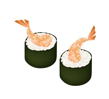 Ebi Tempura suşi Roll ya da kızarmış karides Maki