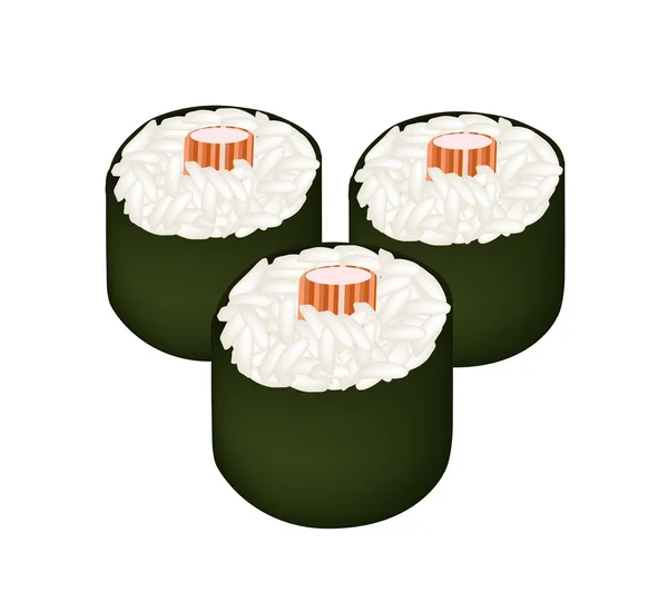 Kani Maki ou crabe bâton Sushi Roll — Image vectorielle