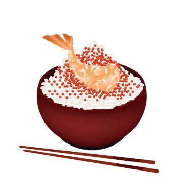 Pirinç Ebi Tempura ve Tobiko ile