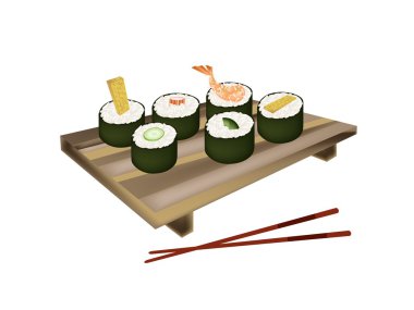 Suşi Roll veya Makizushi beyaz