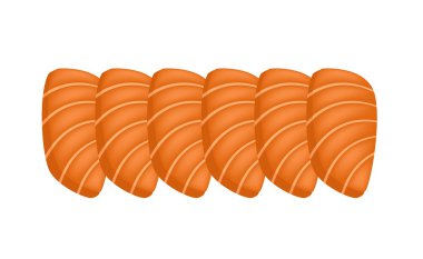 Somon balığı veya Sake Sashimi beyaz arka plan üzerinde