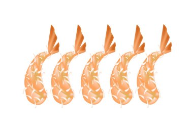Ebi Tempura or Fried Shrimp on White Background clipart