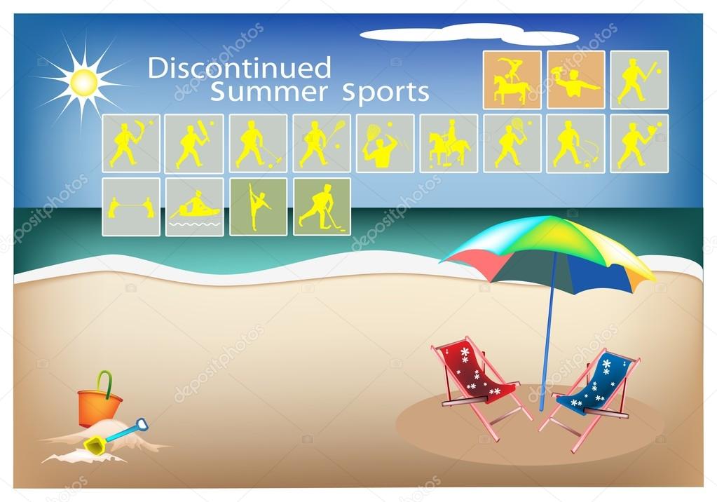 Set of 16 Discontinued Summer Sport Icons