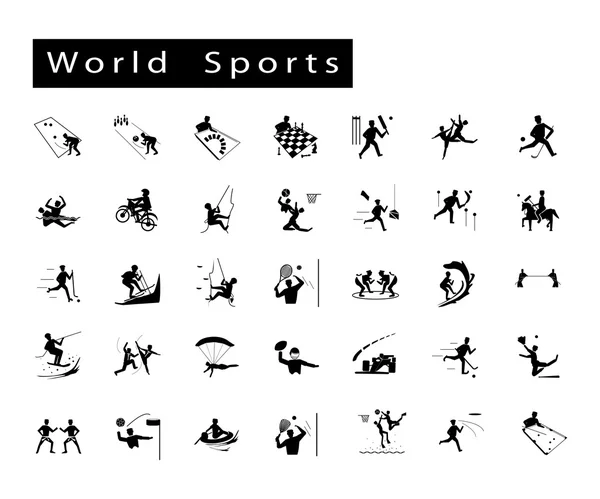 Conjunto de 35 iconos del deporte mundial — Vector de stock