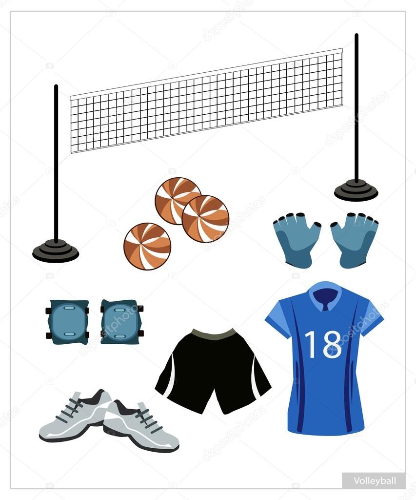 Conjunto de equipos de voleibol sobre fondo blanco Vector de Stock de ...