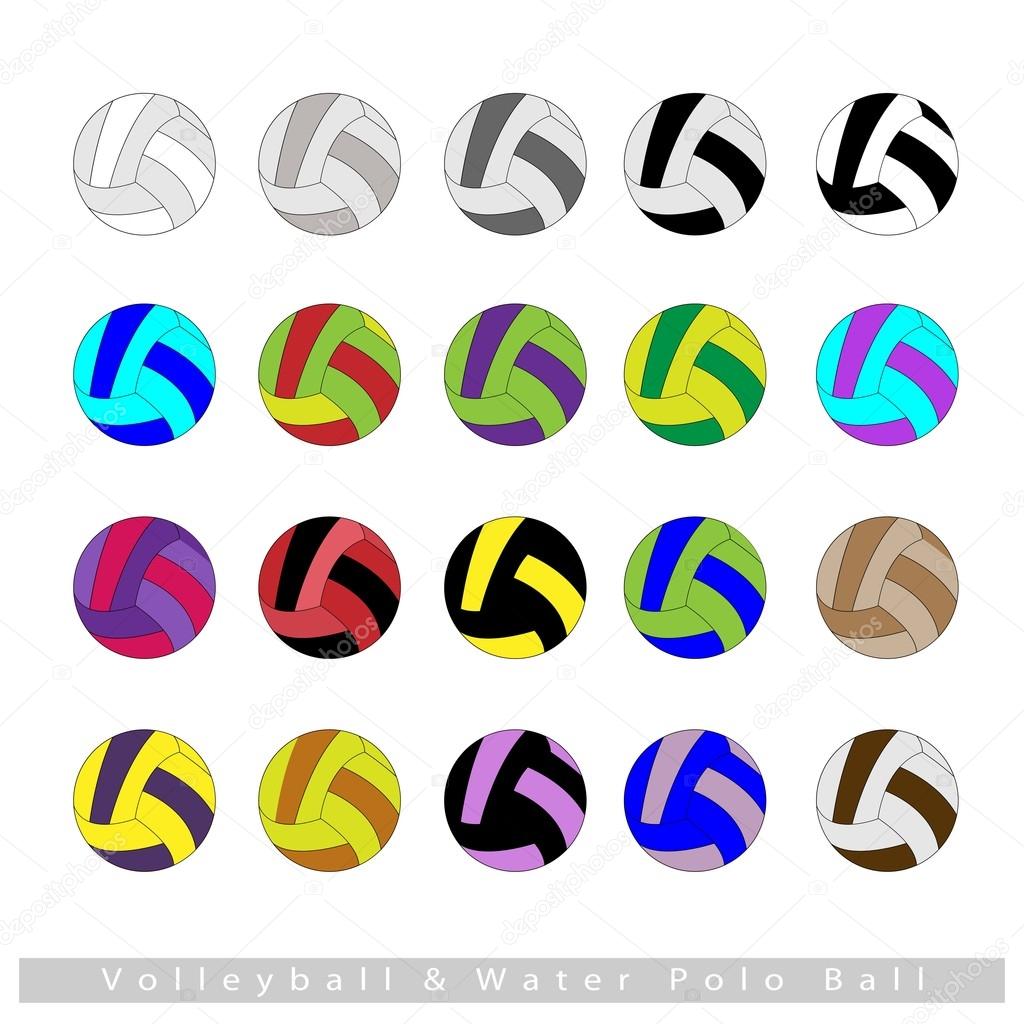 Set of Volleyball Balls or Water Polo