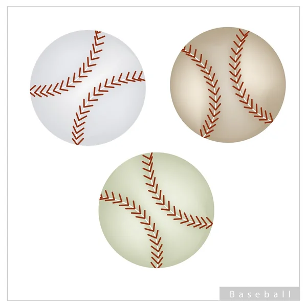 Conjunto de pelota de béisbol sobre fondo blanco — Vector de stock