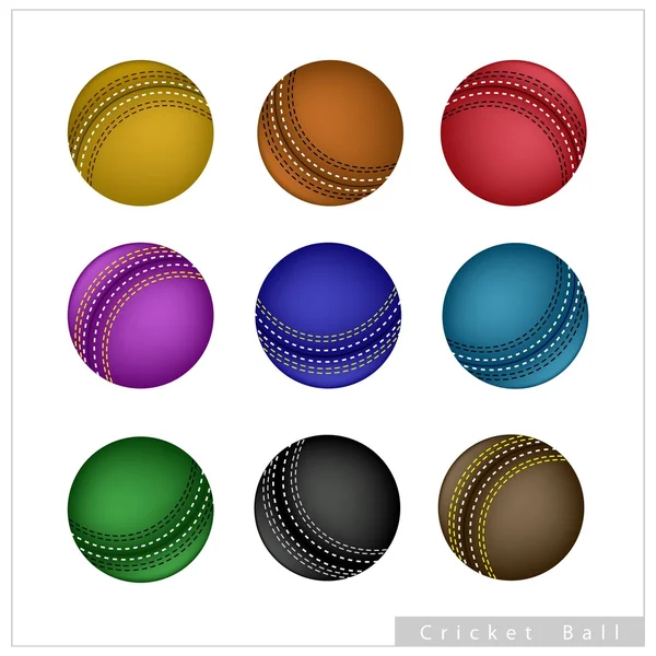 Set of Cricket Ball on White Background — Stock Vector