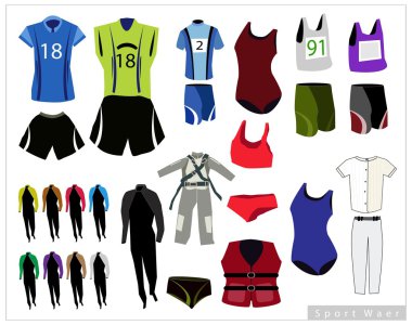 Beyaz arka plan üzerinde spor Waers kümesi