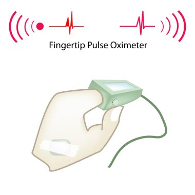 Beyaz arka plan üzerinde nabız oksimetre ile hasta