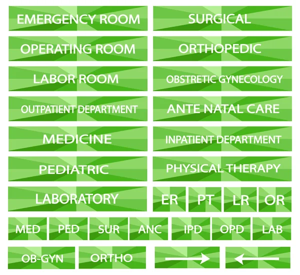 Set of Blue Hospital Sign and Medical Abbreviations Stock Vector Image