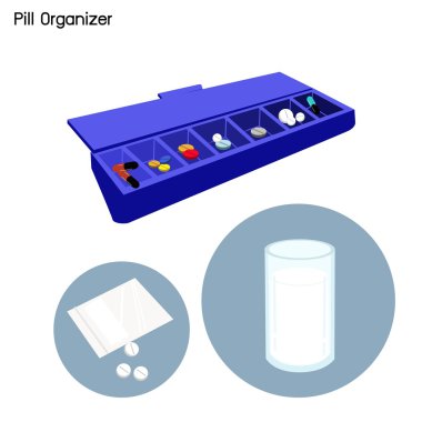 Pill Organizer for Each Day of The Week clipart