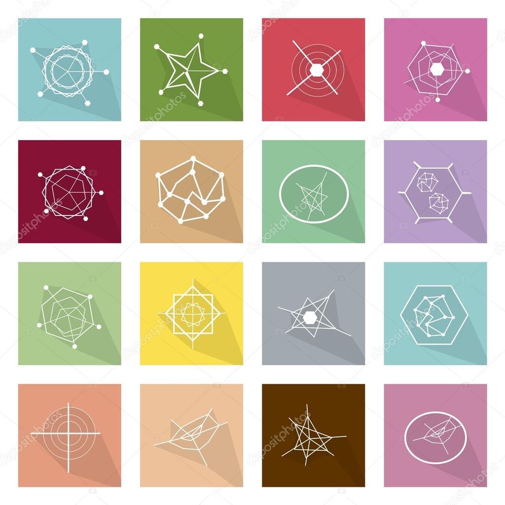 Collection of 16 Business Geometry Chart Banner