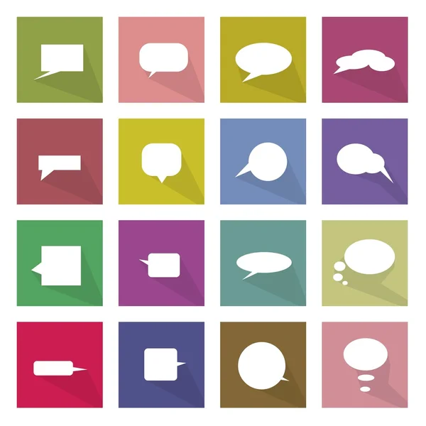 Collection of 16 Thought Bubbles Icons Banner — Stock Vector