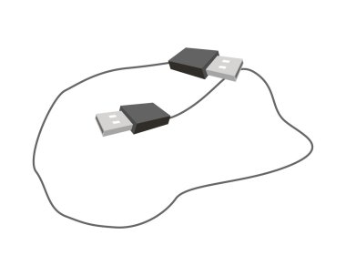 Beyaz bir arka plan üzerinde siyah Usb prizler
