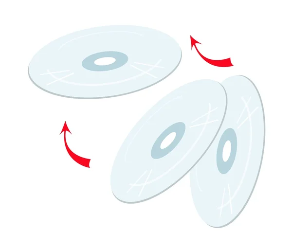 CD oder DVD Compact Disc auf weißem Hintergrund — Stockvektor