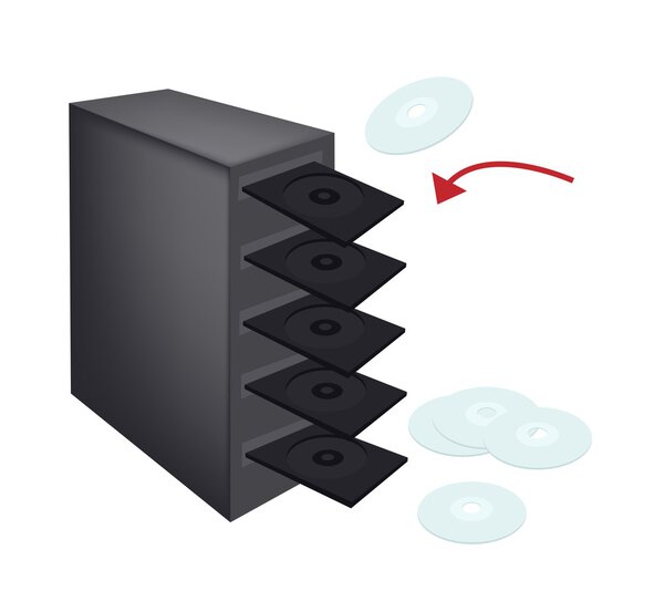 CD or DVD Duplicator on Isolated White