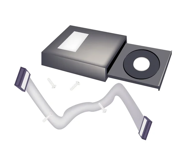 Open Cd-Rom schijf voor Desktop Computer — Stockvector