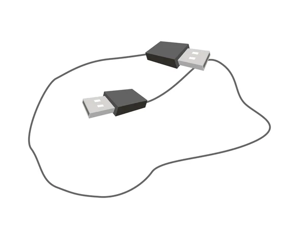 Conectores USB negros en un fondo blanco — Archivo Imágenes Vectoriales