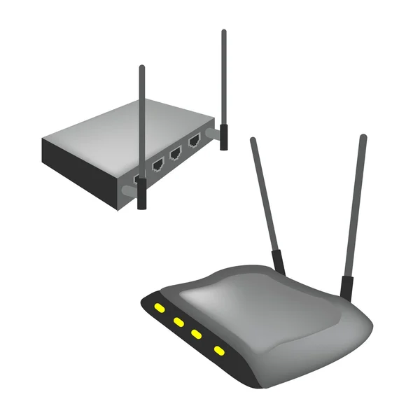 Due Router wireless nero su sfondo bianco — Vettoriale Stock