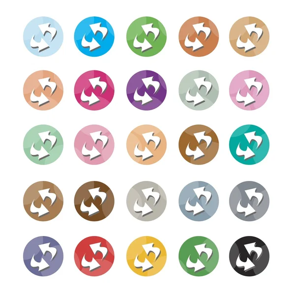 Set of 16 Reset Icons or Refresh Icons — Stock Vector