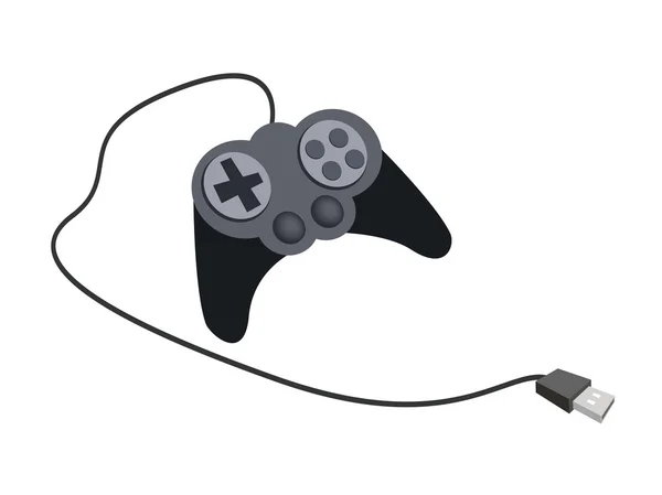 Joystick avec boutons sur fond blanc — Image vectorielle