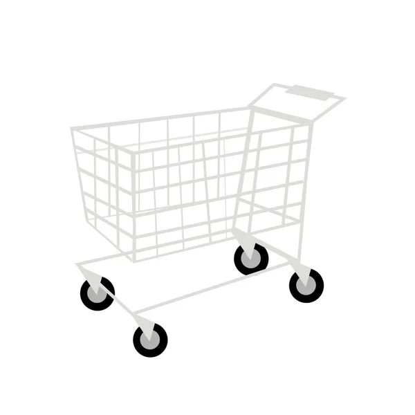 Shopping Cart or Trolley on White Background — Stock Vector