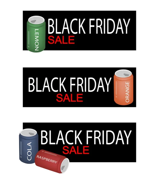 Soda Drinks on Black Friday Sale Banner — Stockvector