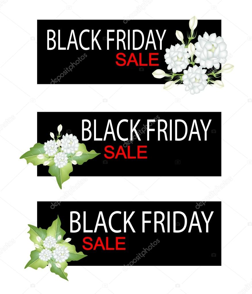 Jasmine Flowers on Black Friday Sale Banner