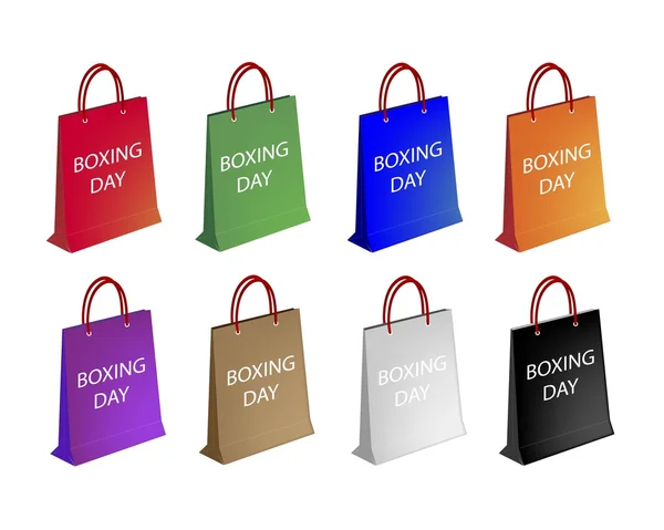 Assorted Paper Shopping Bags for Boxing Day — Stock Vector