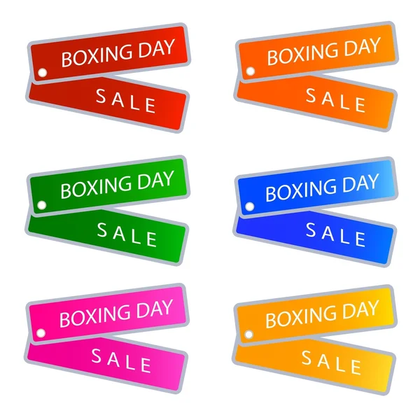 Venta de día de boxeo en etiquetas de colores Muti — Vector de stock