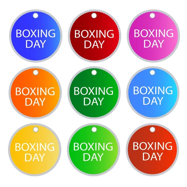 Banners redondos del día de boxeo para los productos del precio especial — Archivo Imágenes Vectoriales