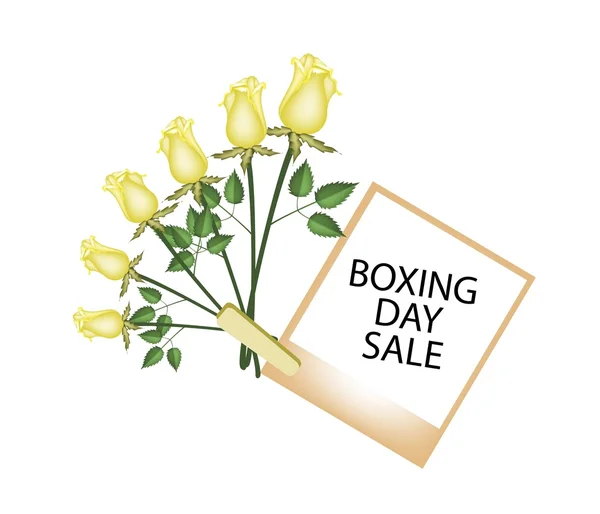 Boxing Day of Photo Frames with Yellow Roses — Stock vektor