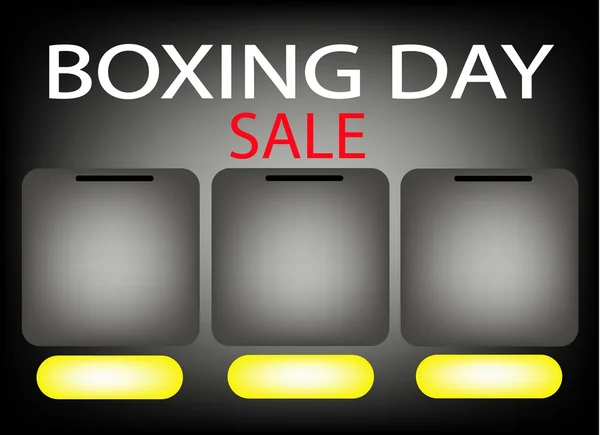 Three Square Label on Boxing Day Sale Background — 스톡 벡터