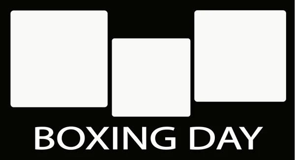 Three Square Label on Boxing Day Background — Stock Vector